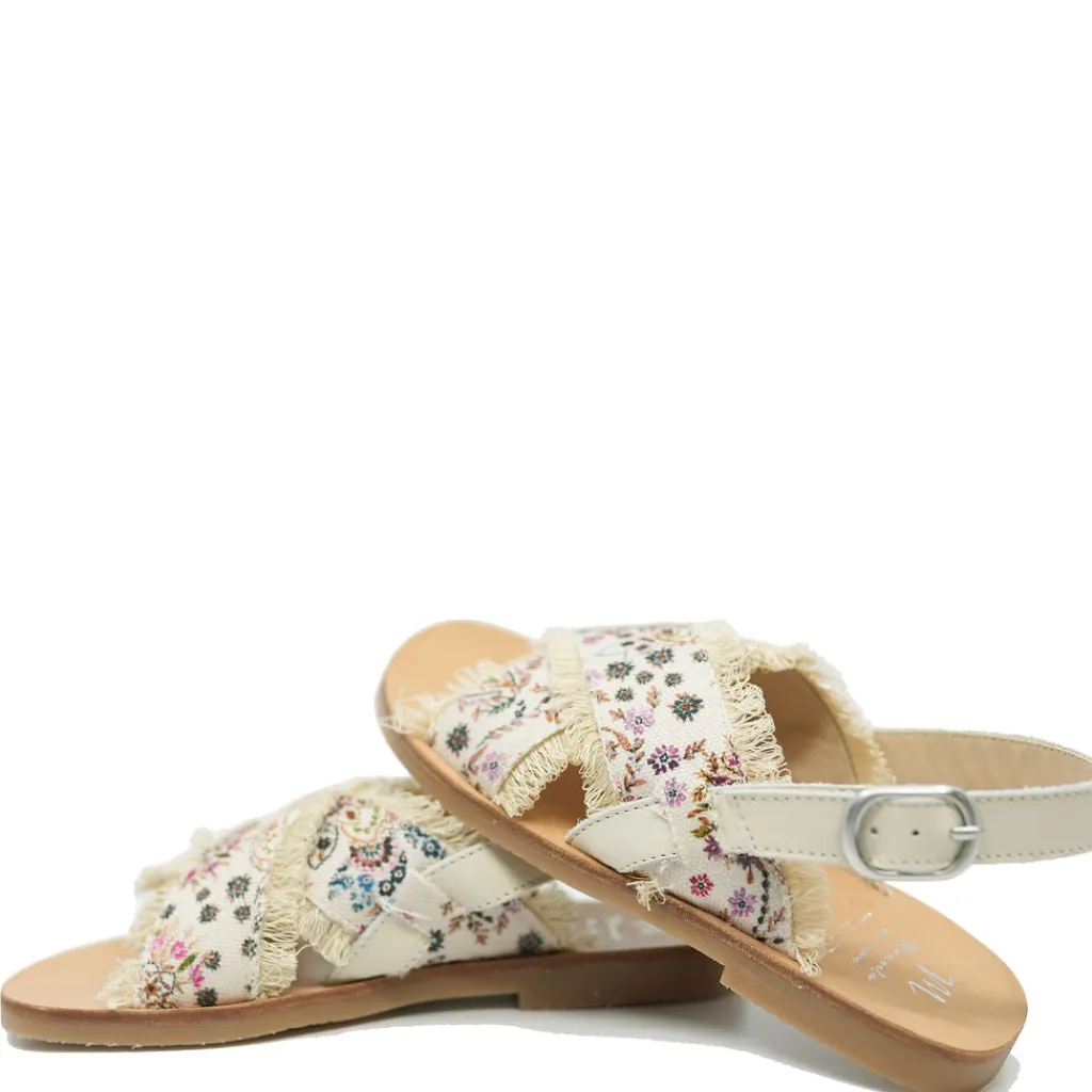 Manuela De Juan Manuela Floral Crochet Fringe Sandal Fashion