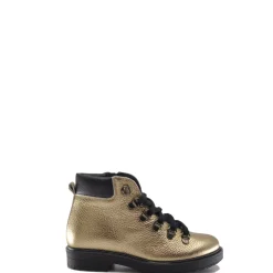 Manuela De Juan Manuela Gold and Black Combat Bootie Clearance