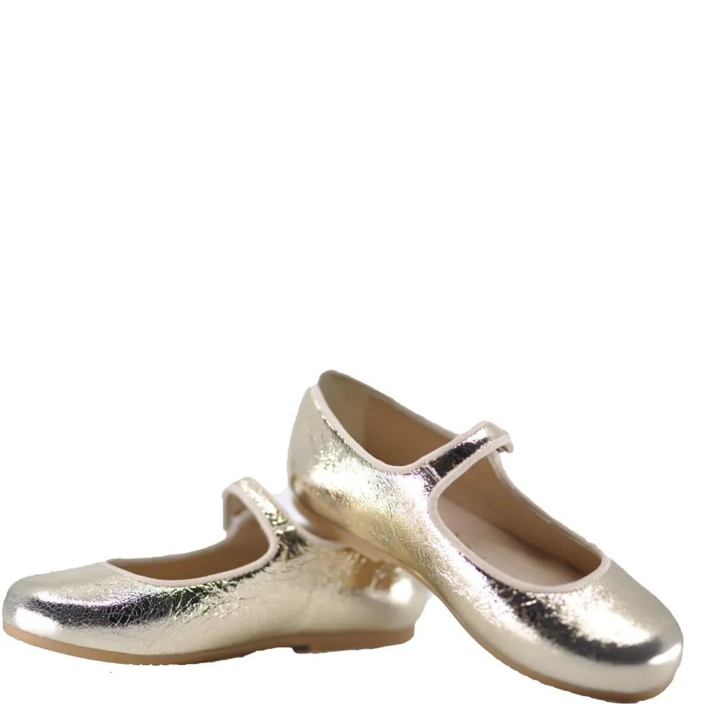 Manuela De Juan Manuela Gold Foil Mary Jane New