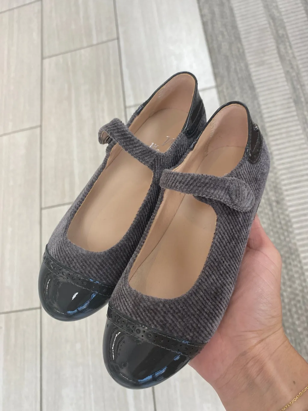 Manuela De Juan Manuela Gray Corduroy Captoe Mary Jane Online