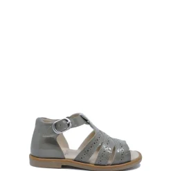 Manuela De Juan Manuela Gray Patent Perforated Sandal Hot