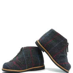 Manuela De Juan Manuela Gray Wool Plaid Zipper Baby Bootie Sale