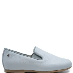 Manuela De Juan Manuela Light Gray Pebbled Smoking Loafer Fashion