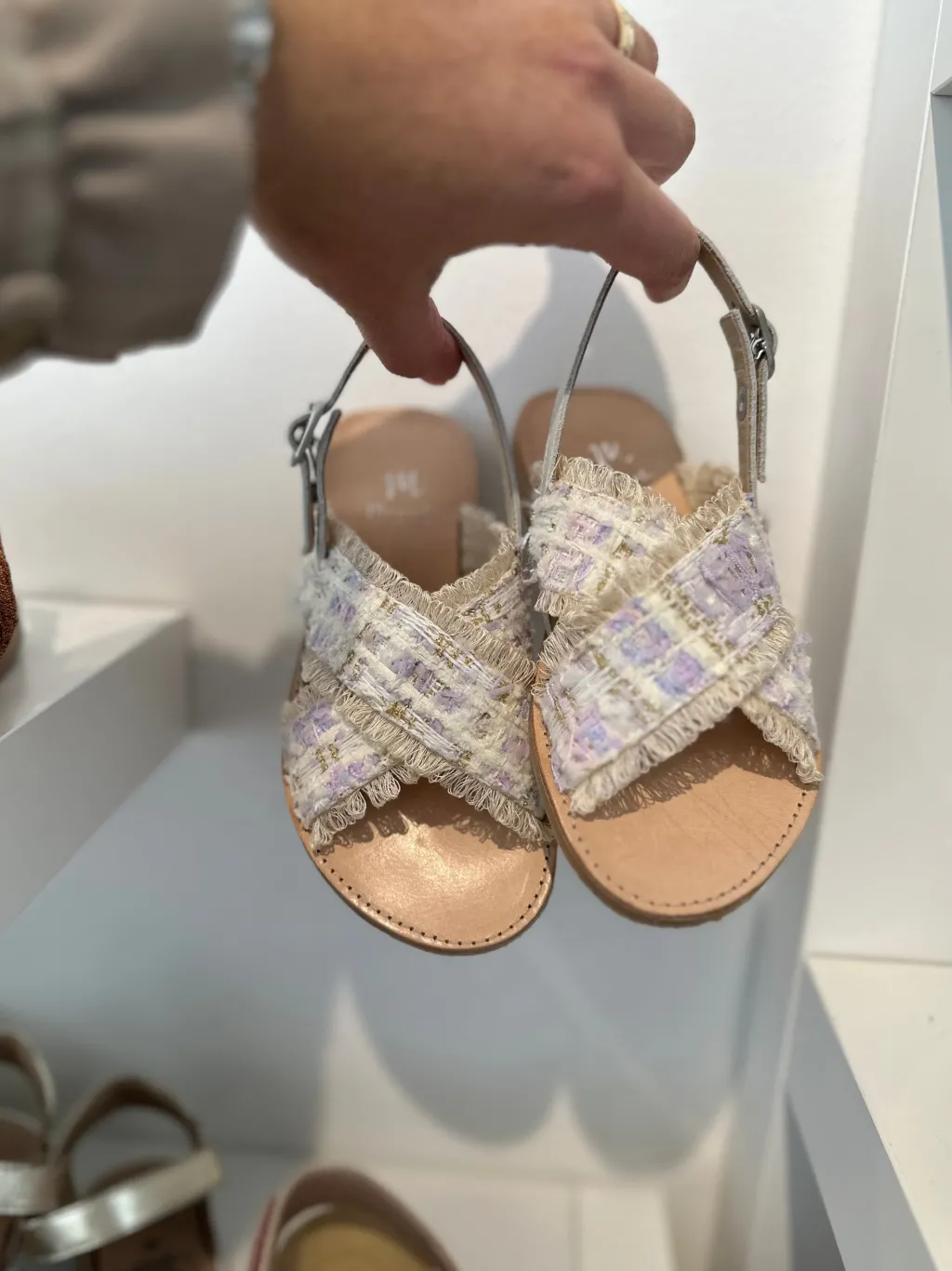 Manuela De Juan Manuela Lilac Chanel Criss Cross Sandal Outlet