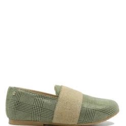 Manuela De Juan Manuela Moss Plaid Elastic Smoking Loafer Hot