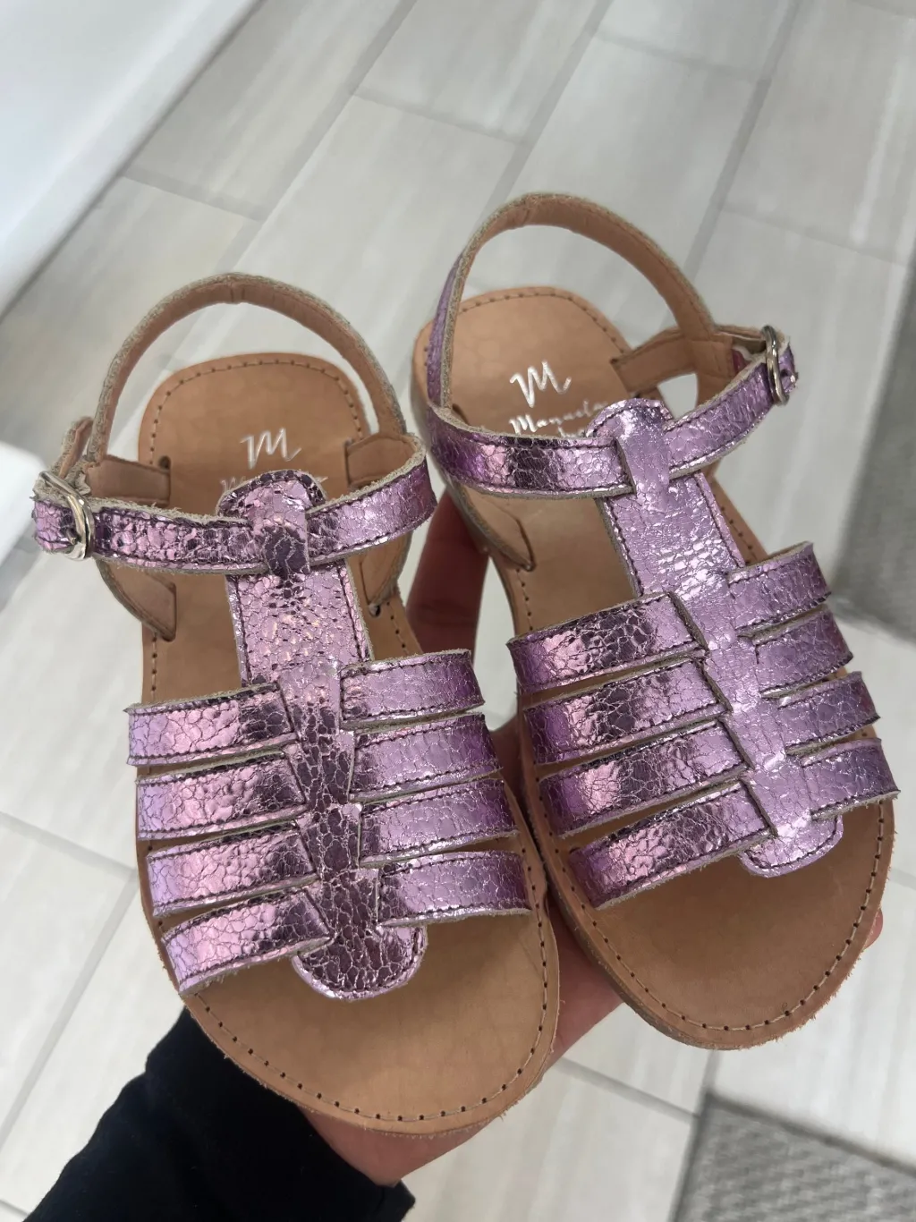 Manuela De Juan Manuela Pink Metallic Sandal Discount