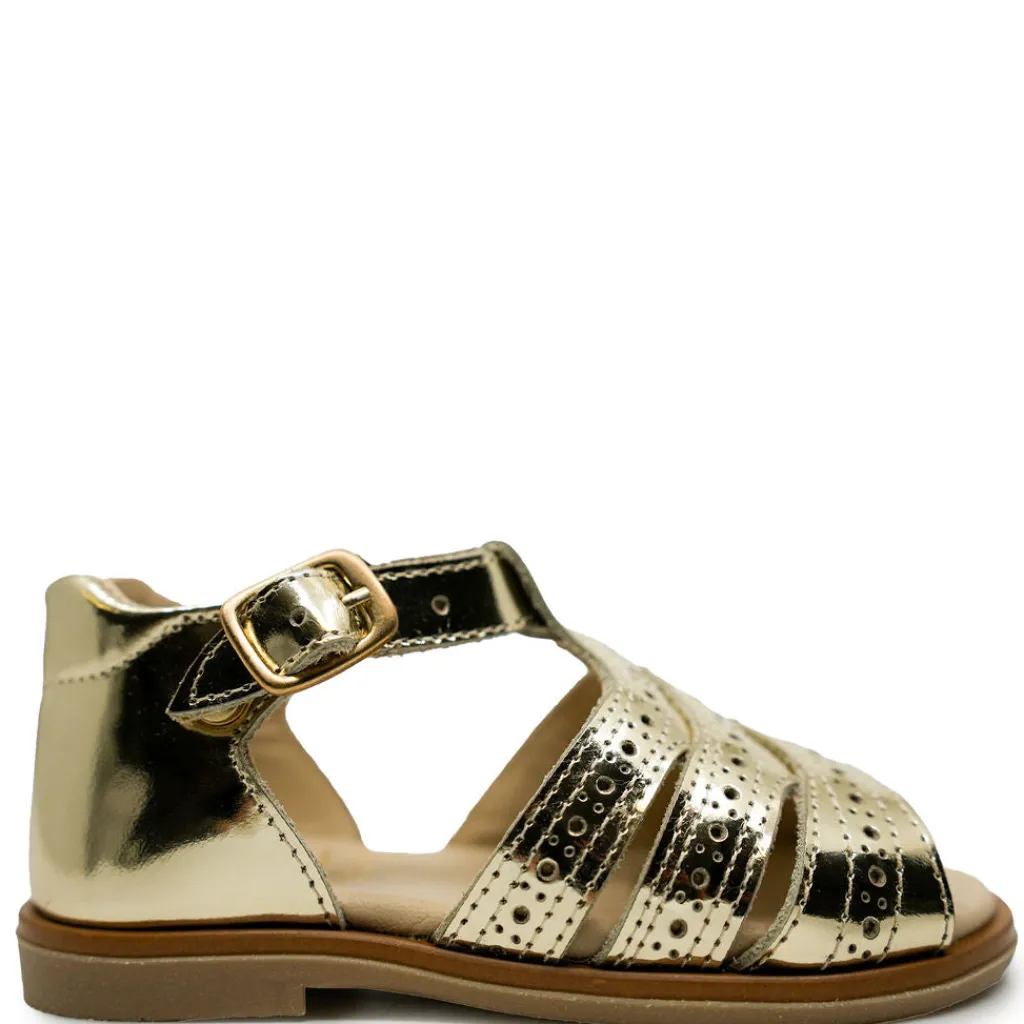 Manuela De Juan Manuela Platinum Mirror Baby Sandal Hot