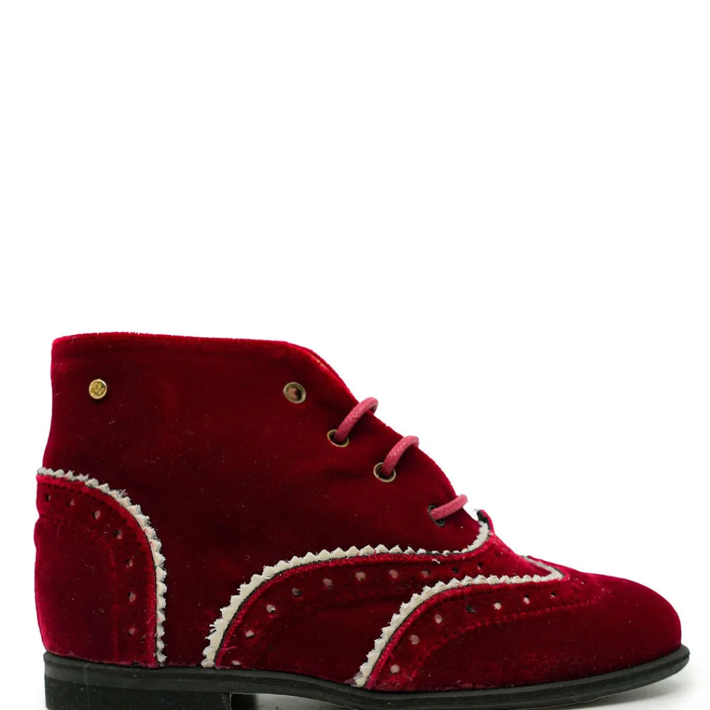 Manuela De Juan Manuela Red Velvet Wingtip Bootie Online