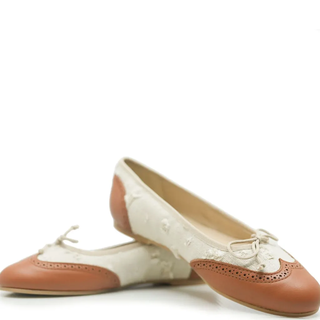 Manuela De Juan Manuela Sand Wash Wingtip Ballet Flat Discount