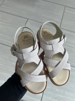 Manuela De Juan Manuela Taupe Criss Cross Sandal Fashion