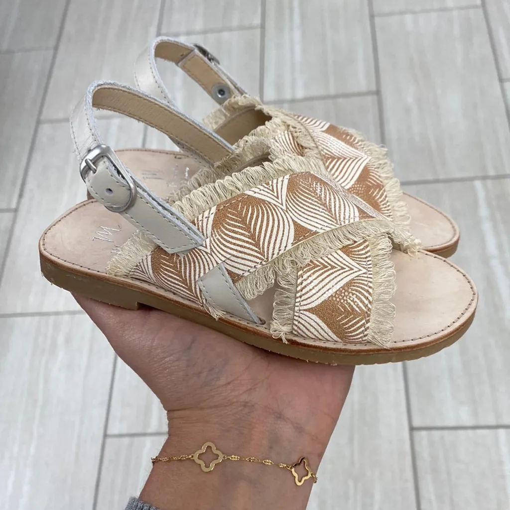 Manuela De Juan Manuela Taupe Fringe Sandal Discount