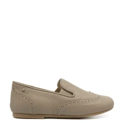 Manuela De Juan Manuela Taupe Textured Wingtip Smoking Loafer Hot