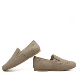Manuela De Juan Manuela Taupe Textured Wingtip Smoking Loafer Hot