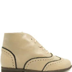 Manuela De Juan Manuela Taupe Wingtip Bootie Outlet