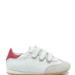Manuela De Juan Manuela White Scalloped Triple Velcro Sneaker New