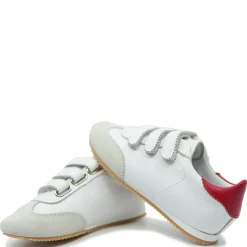 Manuela De Juan Manuela White Scalloped Triple Velcro Sneaker New