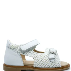 Manuela De Juan Manuela White Wicker Velcro Baby Sandal Fashion
