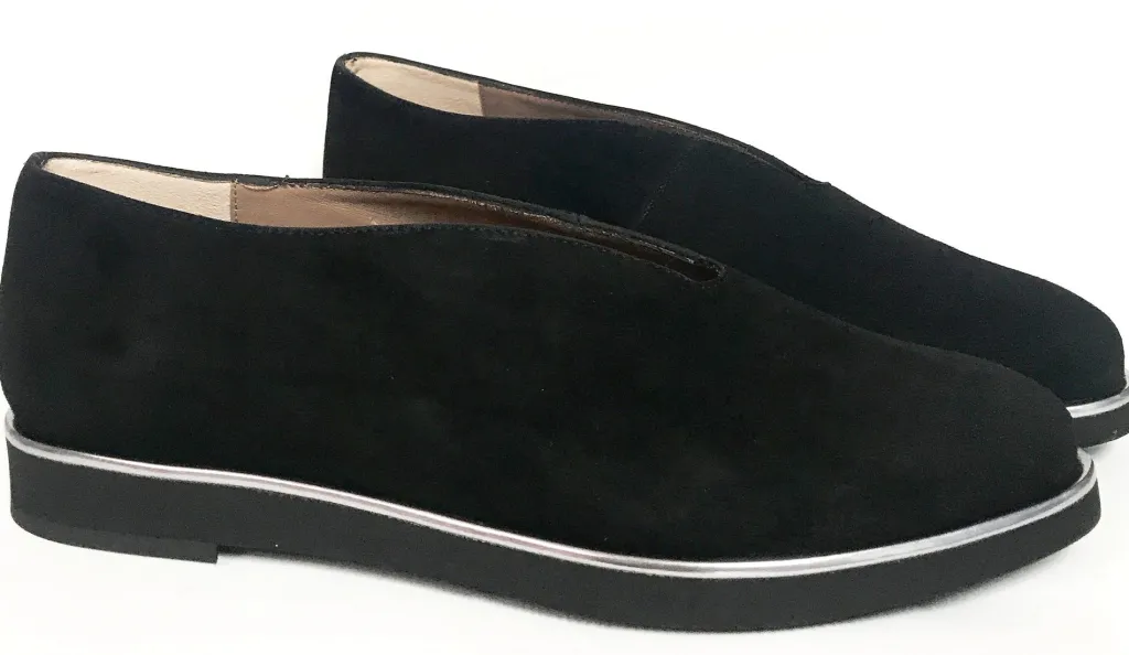 Marian Black Suede Loafer New