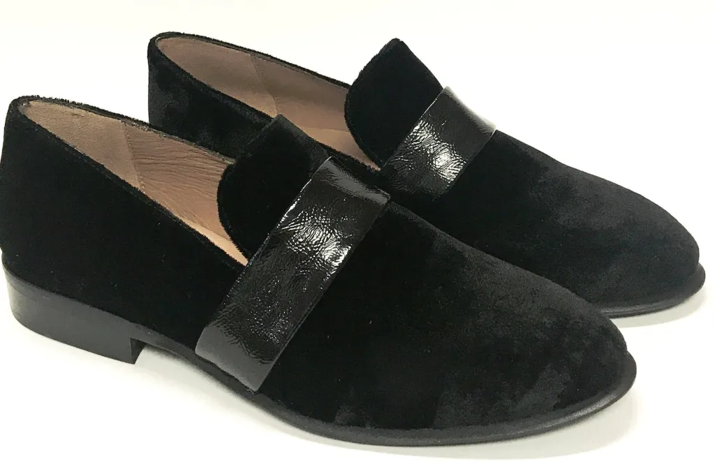 Marian Black Velvet Loafer Fashion