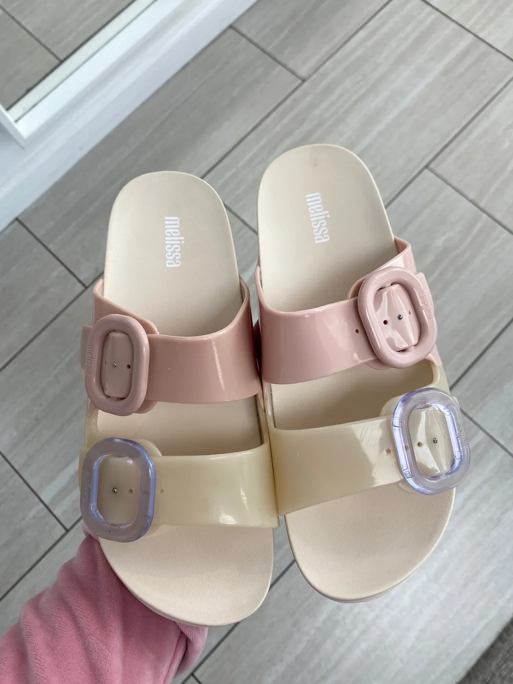 Melissa Mini Pink and Cream Jelly Slide Sale