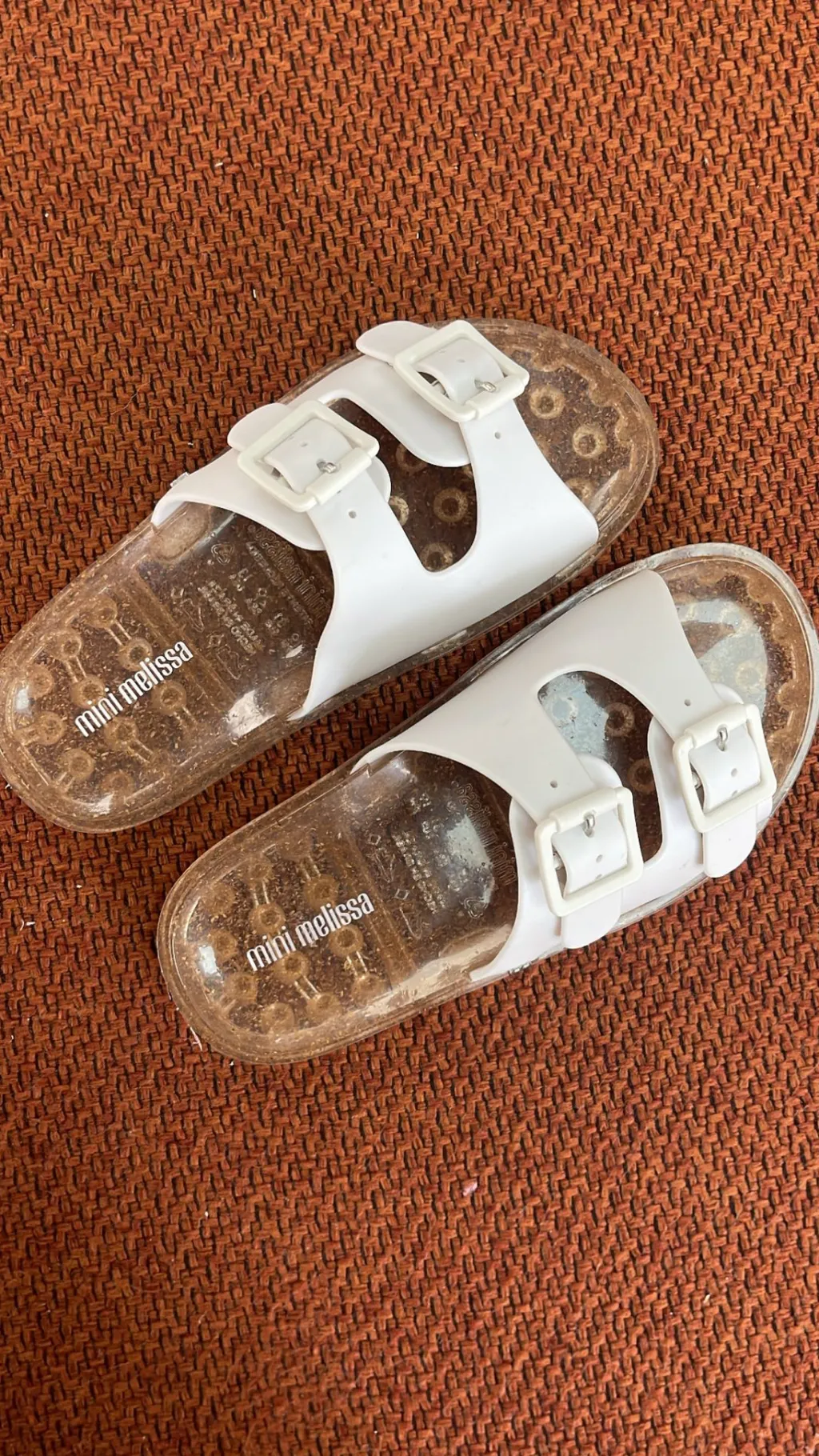 Melissa Mini White and Gold Jelly Slide Discount
