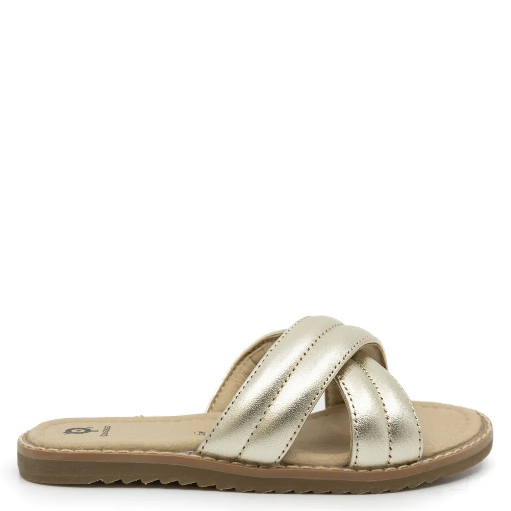 Old Soles Gold Criss Cross Slides Online