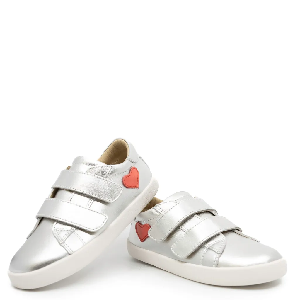 Old Soles Silver Metallic Velcro Heart Sneaker Discount