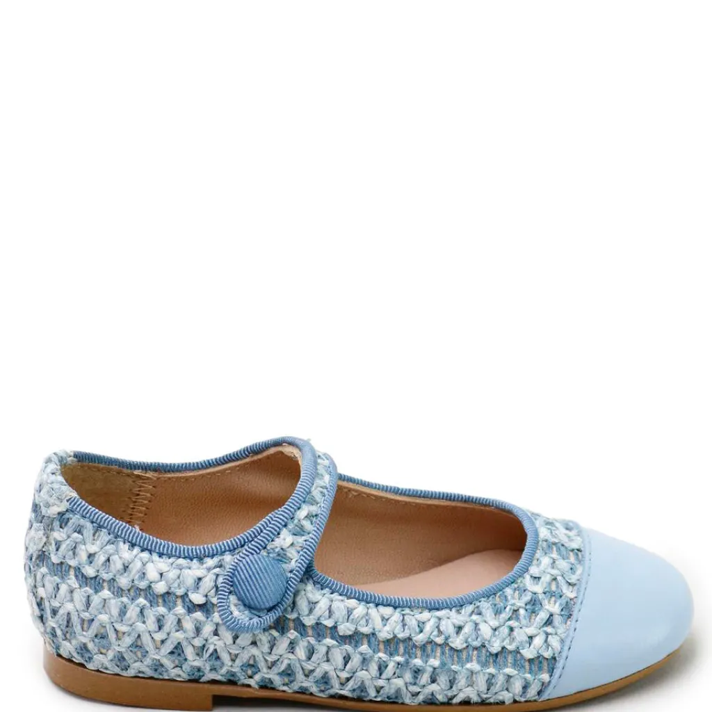Papanatas Baby Blue Wicker Captoe Mary Jane New