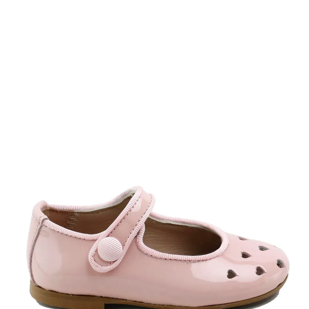 Papanatas Baby Pink Patent Heart Cutout Mary Jane Sale