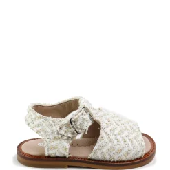 Papanatas Beige Linen Herringbone Baby Sandal Best