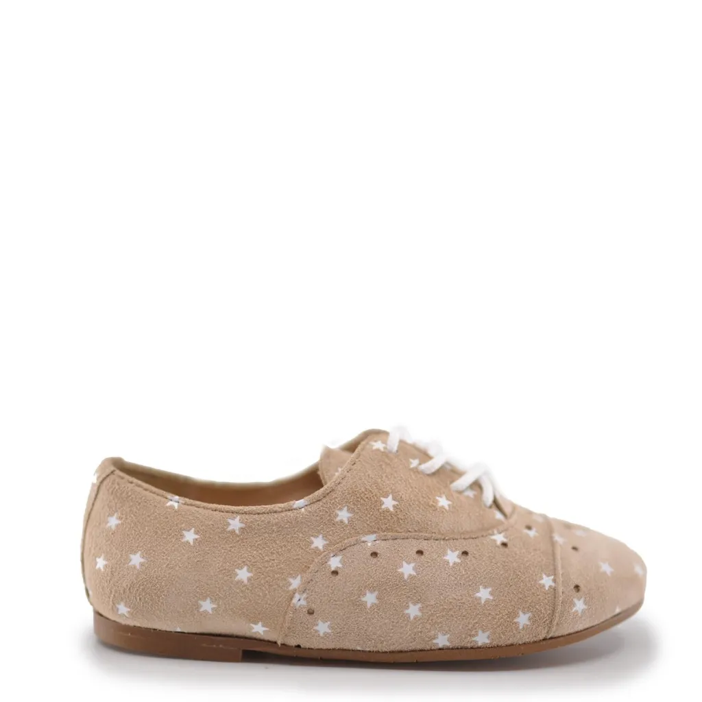 Papanatas Beige Star Lace Up Oxford Hot