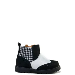 Papanatas Black and White Wingtip Bootie Sale