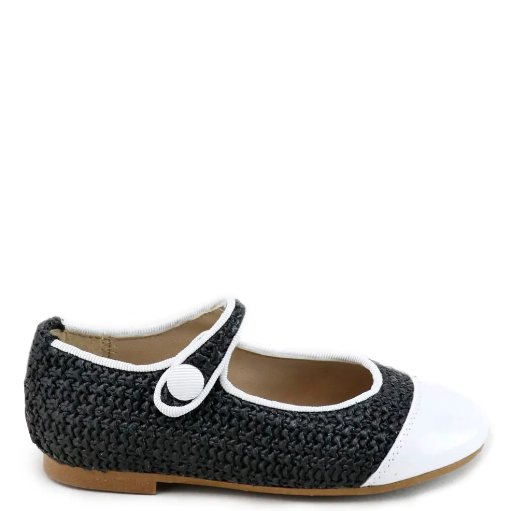 Papanatas Black and White Crochet Captoe Mary Jane Hot