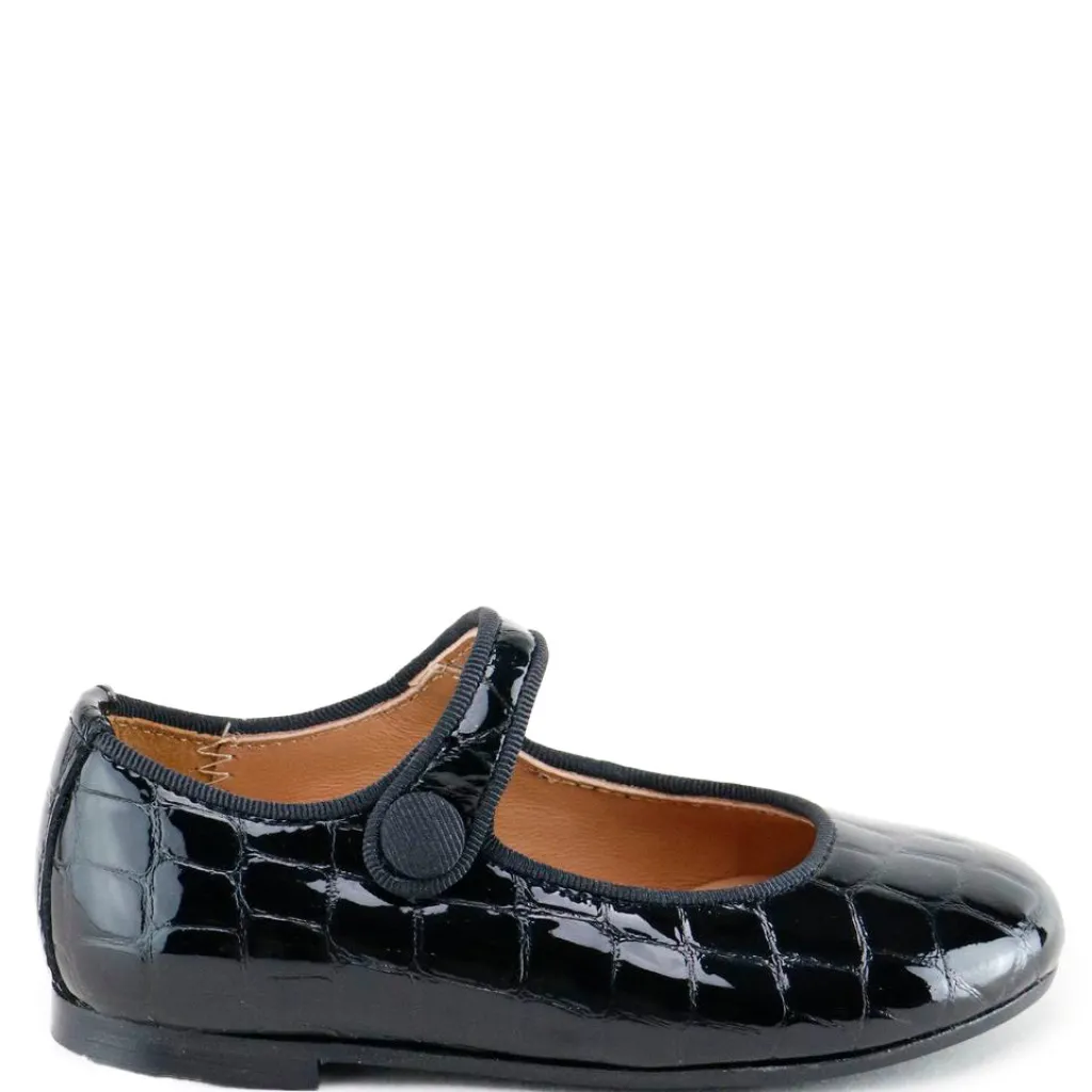 Papanatas Black Croc Mary Jane Hot