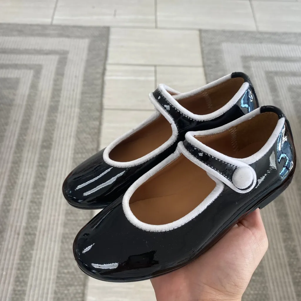 Papanatas Black Patent and White Velvet Mary Jane Online