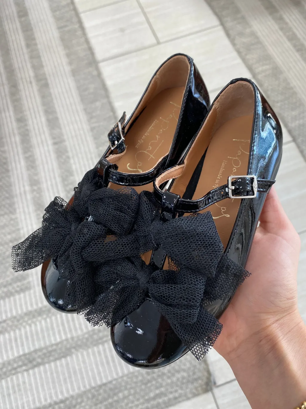 Papanatas Black Patent Bows Mary Jane Outlet