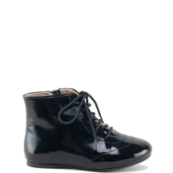Papanatas Black Patent Zipper Bootie Online
