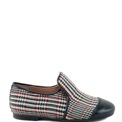 Papanatas Black Plaid Captoe Smoking Loafer Clearance