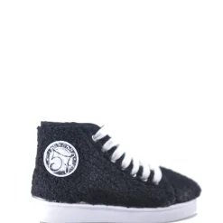 Papanatas Black Shearling Hi Top Sneaker Online