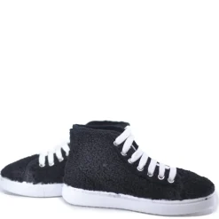 Papanatas Black Shearling Hi Top Sneaker Online