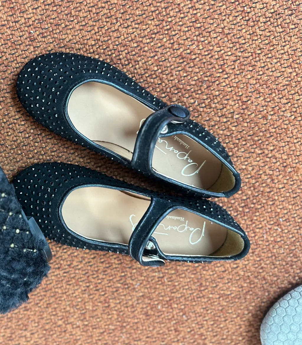 Papanatas Black Sparkle Studded Mary Jane Sale