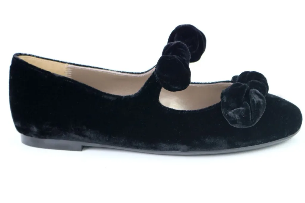 Papanatas Black Velvet Double Bow Slip-on Hot