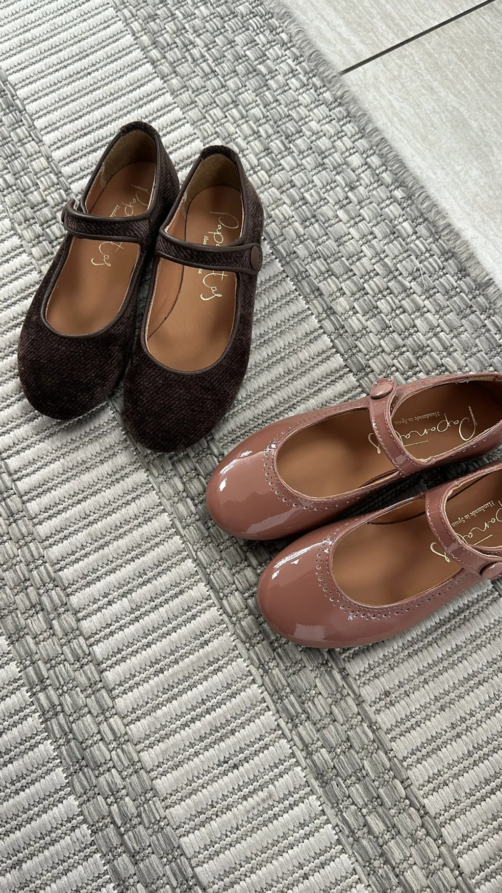 Papanatas Brown Corduroy Mary Jane New