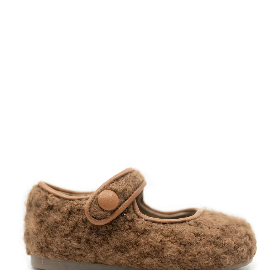Papanatas Camel Shearling Baby Mary Jane Discount