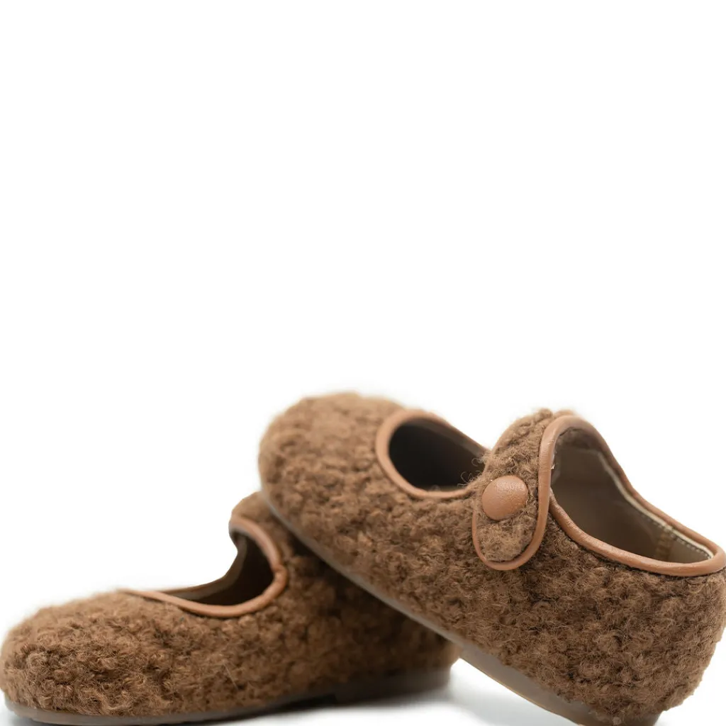 Papanatas Camel Shearling Baby Mary Jane Discount