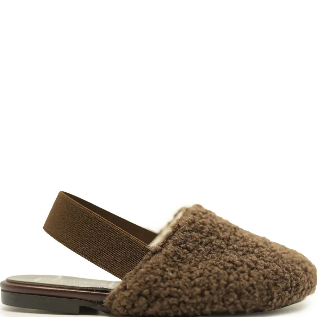 Papanatas Chocolate Shearling Slingback Hot