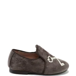 Papanatas Coco Velvet Key Embroidered Smoking Loafer New