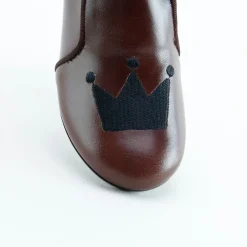 Papanatas Dark Brown Crown Embroidered Loafer Sale