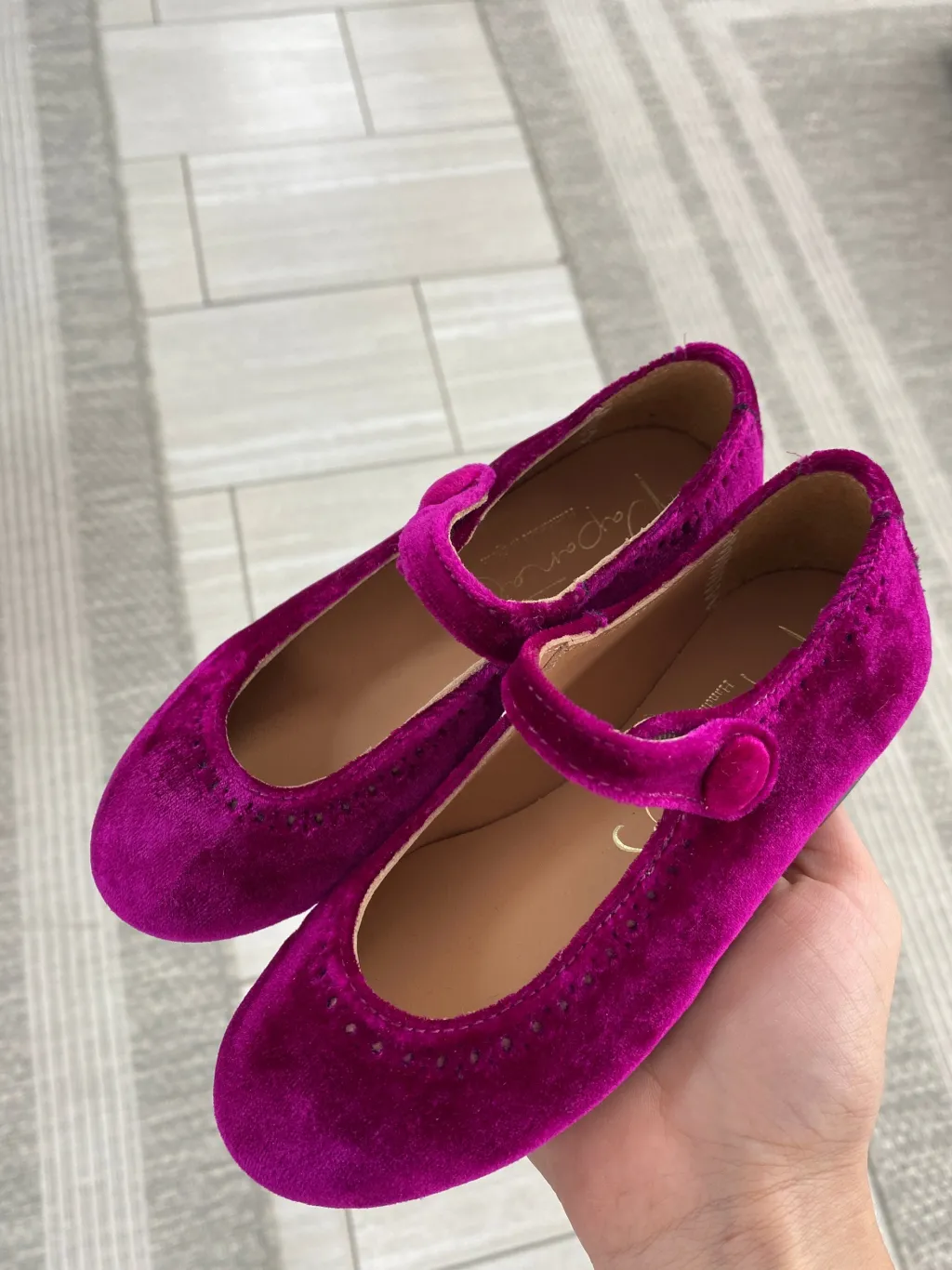 Papanatas Fuchsia Velvet Mary Jane Online
