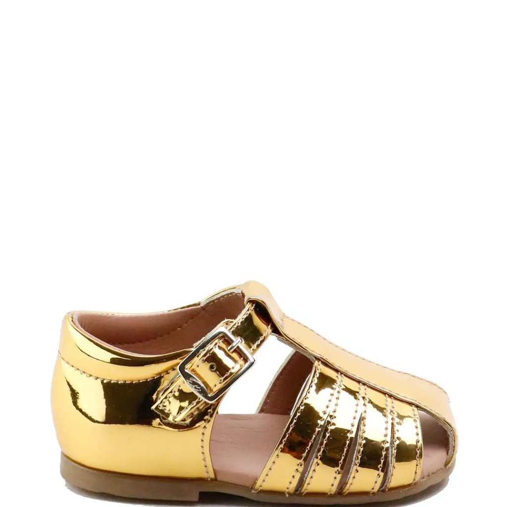 Papanatas Gold Metal Gladiator Baby Sandal Outlet